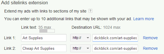 Not proper Ad Extension Sitelink