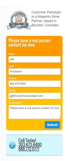 Customer Paradigm Contact Form