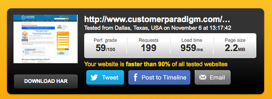 Customer Paradigm Speed Test