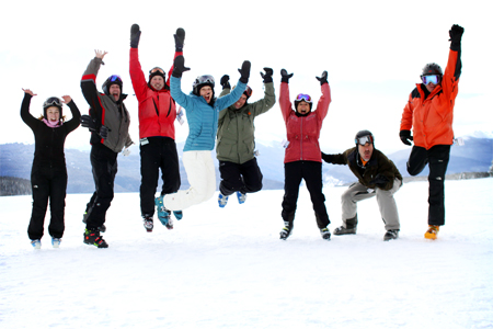 Group Ski Photographer Shot