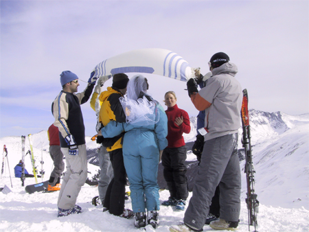 Mountain top wedding at Copper Mountain, Colorado