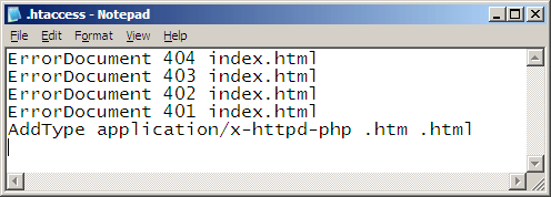 Edit your .htaccess file to enable html pages to run php scripts
