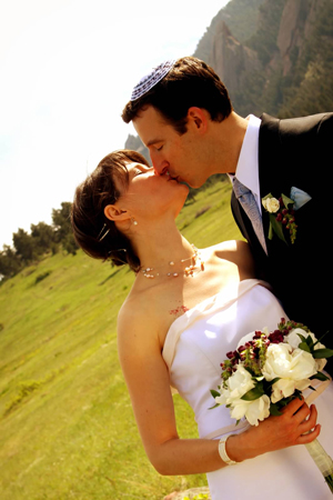 Bride and Groom Kissing