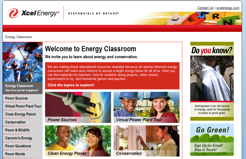 Xcel Energy WordPress Design 