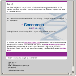 HTML Email for Genentech
