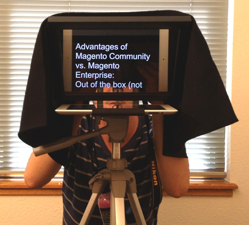 magento-enterprise-community-telepromper Teleprompter for video shoot on Magento Enterprise vs. Community