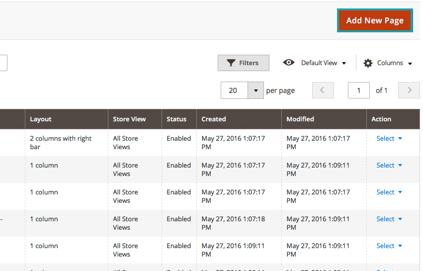 Step Three, create a new page
