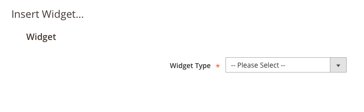 Step Seven B, insert widget menu