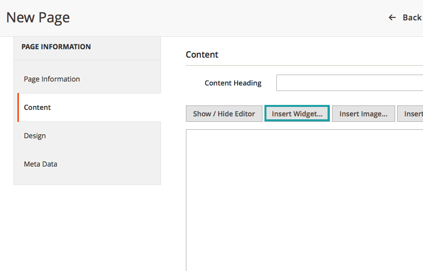 Step Seven, insert widget