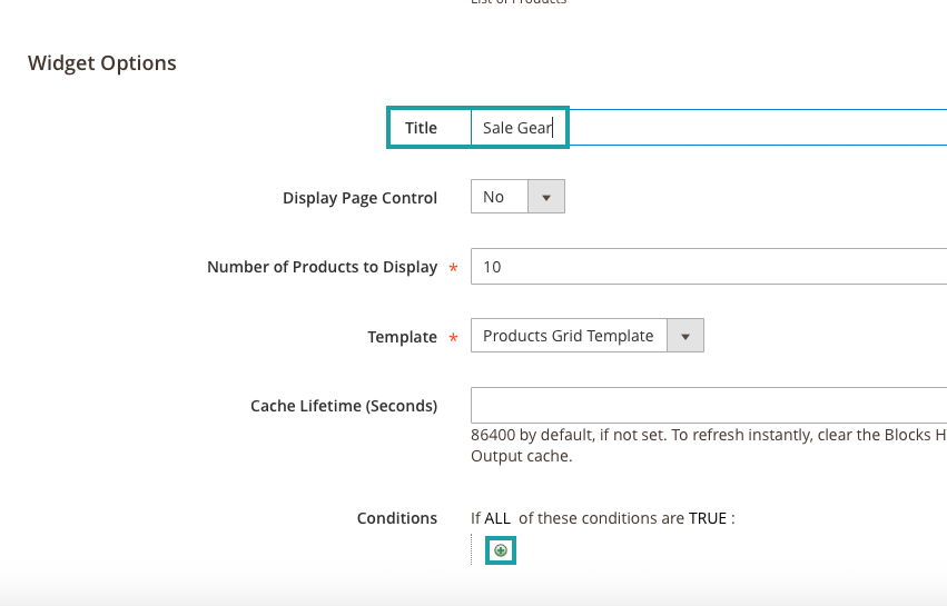 Step Nine, select page options