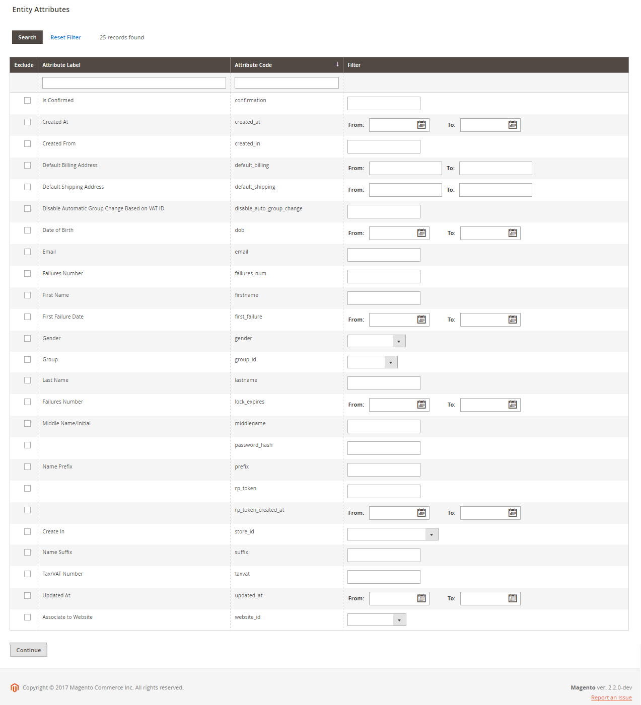 Magento 2 Export Attribute Form