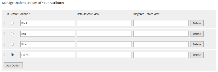 Manage Options Example