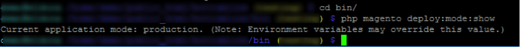 Magento 2 Terminal Displaying Which Mode You Are In