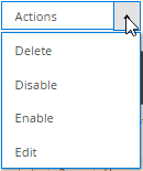 Page Management Action Dropdown Meu