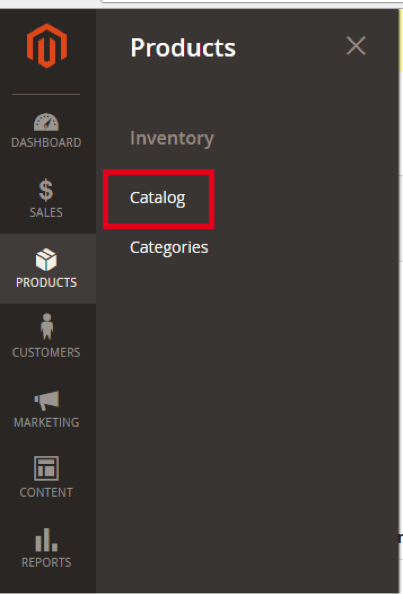 On the lefthand menu select products, inventory, catalog