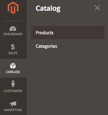 Navigate to Catalog then Products