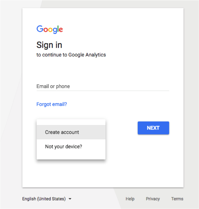 Google Analytics Sign In