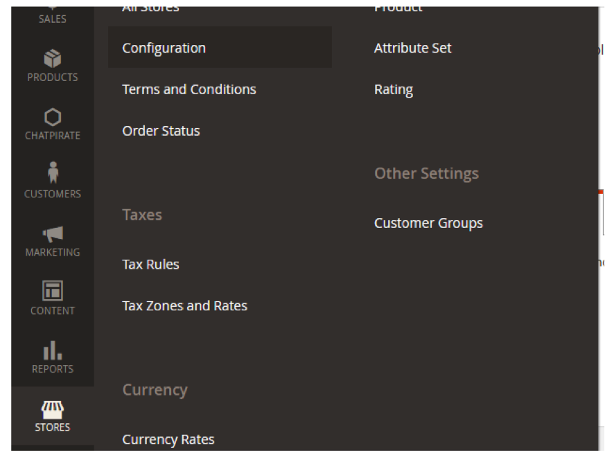 Navigate to Stores Configuration from your Magento 2 Backend