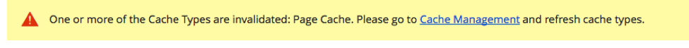 Clear the cache popup