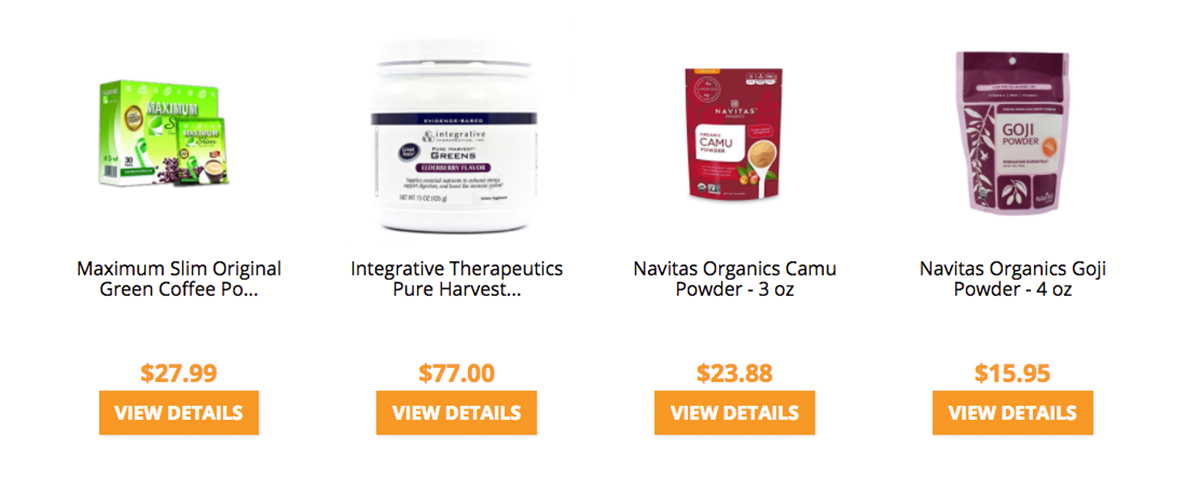 bottom line supplement product category page sample