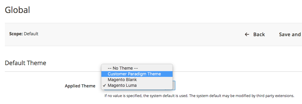 Magento 2 Theming and Development theme-select