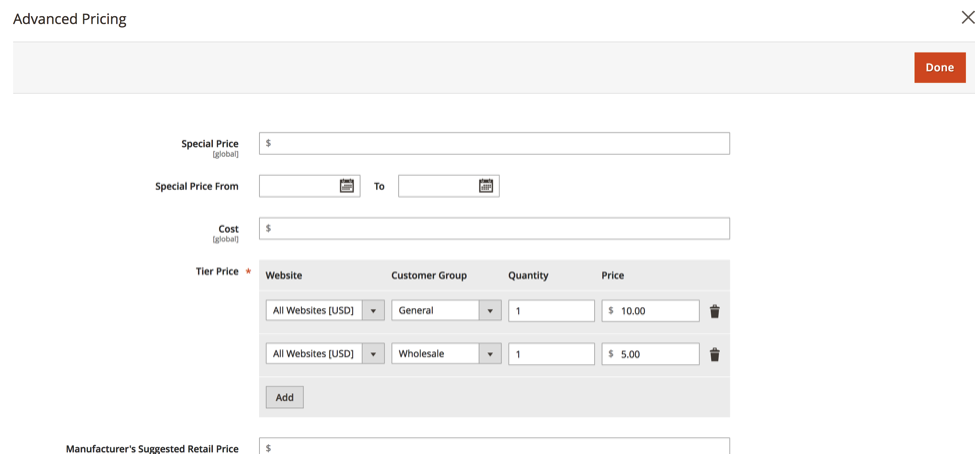 Magento 2 product set total price