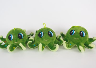 Three Green Octopus Dolls