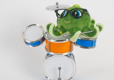 Mini drum set for green octopus