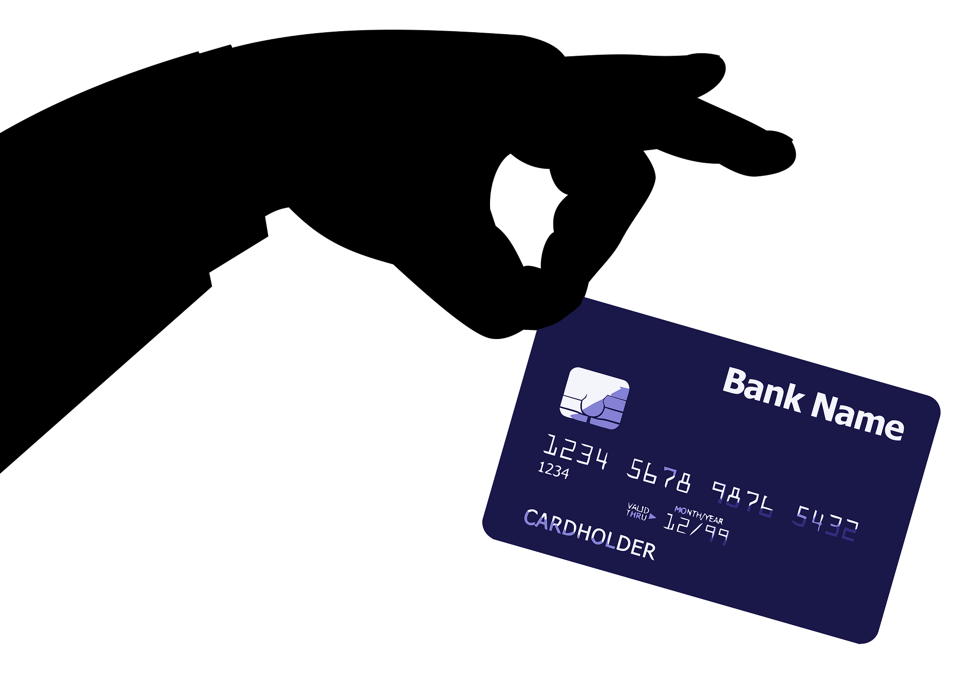 Animated hand holding a credit card. Ecommerce and credit card fraud prevention Animated hand holding a credit card. Ecommerce and credit card fraud prevention