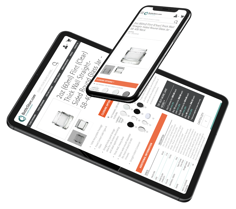 Bottlestore.com ipad and iphone homepage view