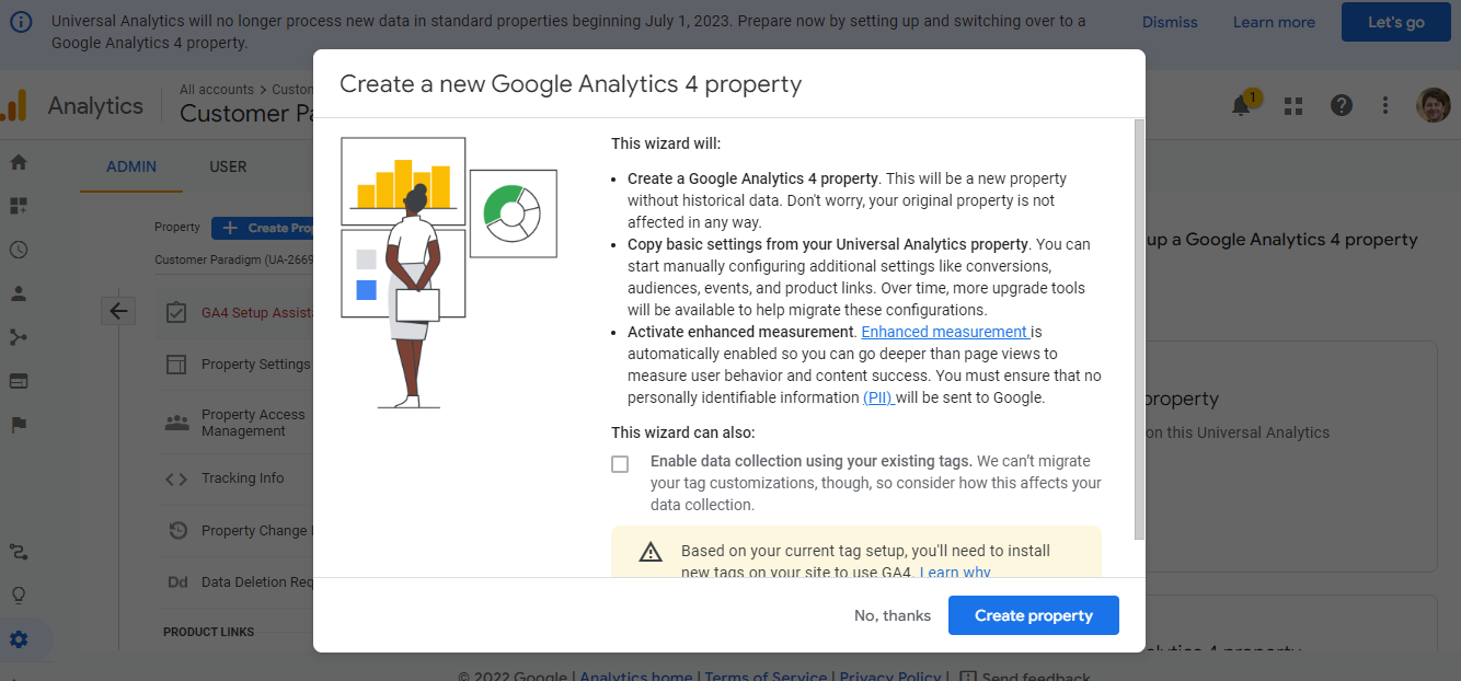 CREATE NEW GOOGLE ANALYTICS 4 PROPERTY