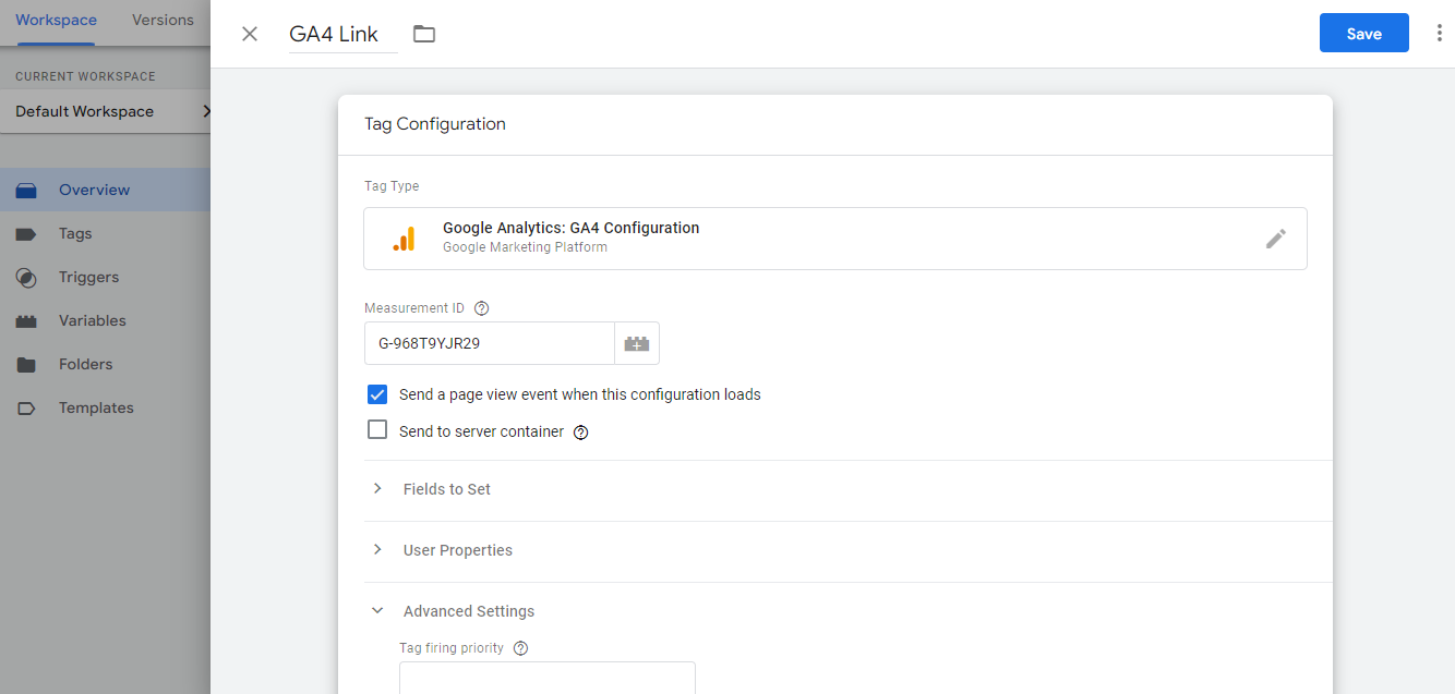 GA4 TAG CONFIGURATION TAG TYPE