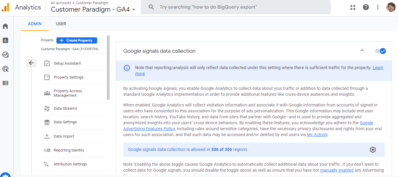 GOOGLE SIGNALS DATA COLLECTION 