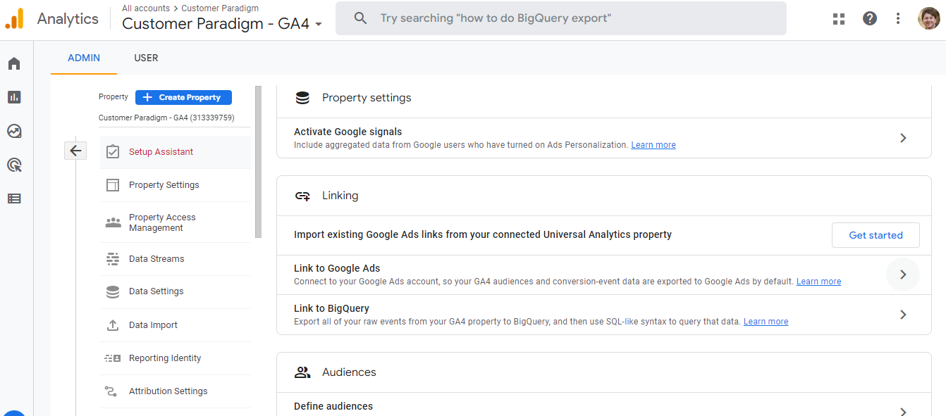 GOOGLE ANALYTICS PROPERTY SETTINGS 