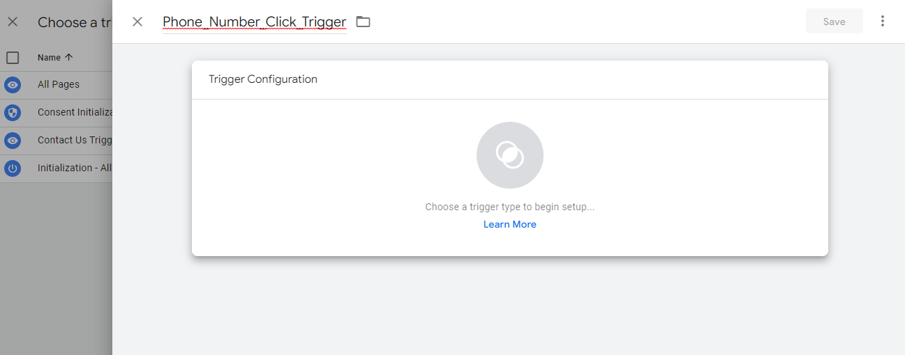 GA4 CHOOSE A TRIGGER TYPE TO BEGIN SETUP