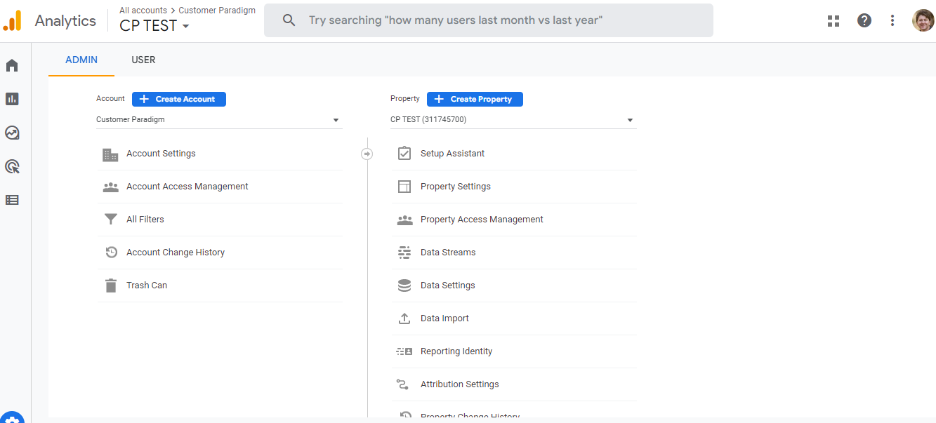 GOOGLE ANALYTICS ADMIN VIEW 