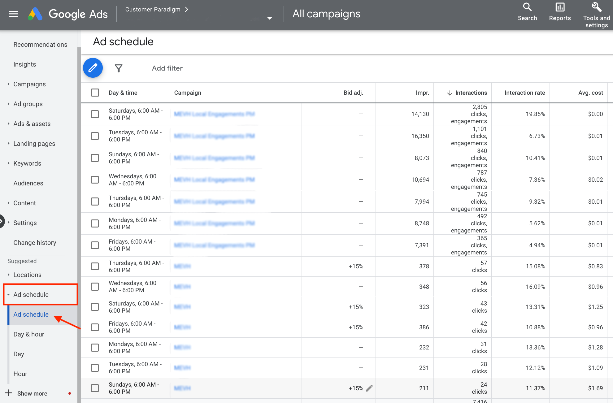 Google Ads Campaign Ad Schedule