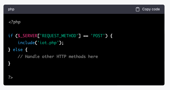 Code checks if the request method is POST