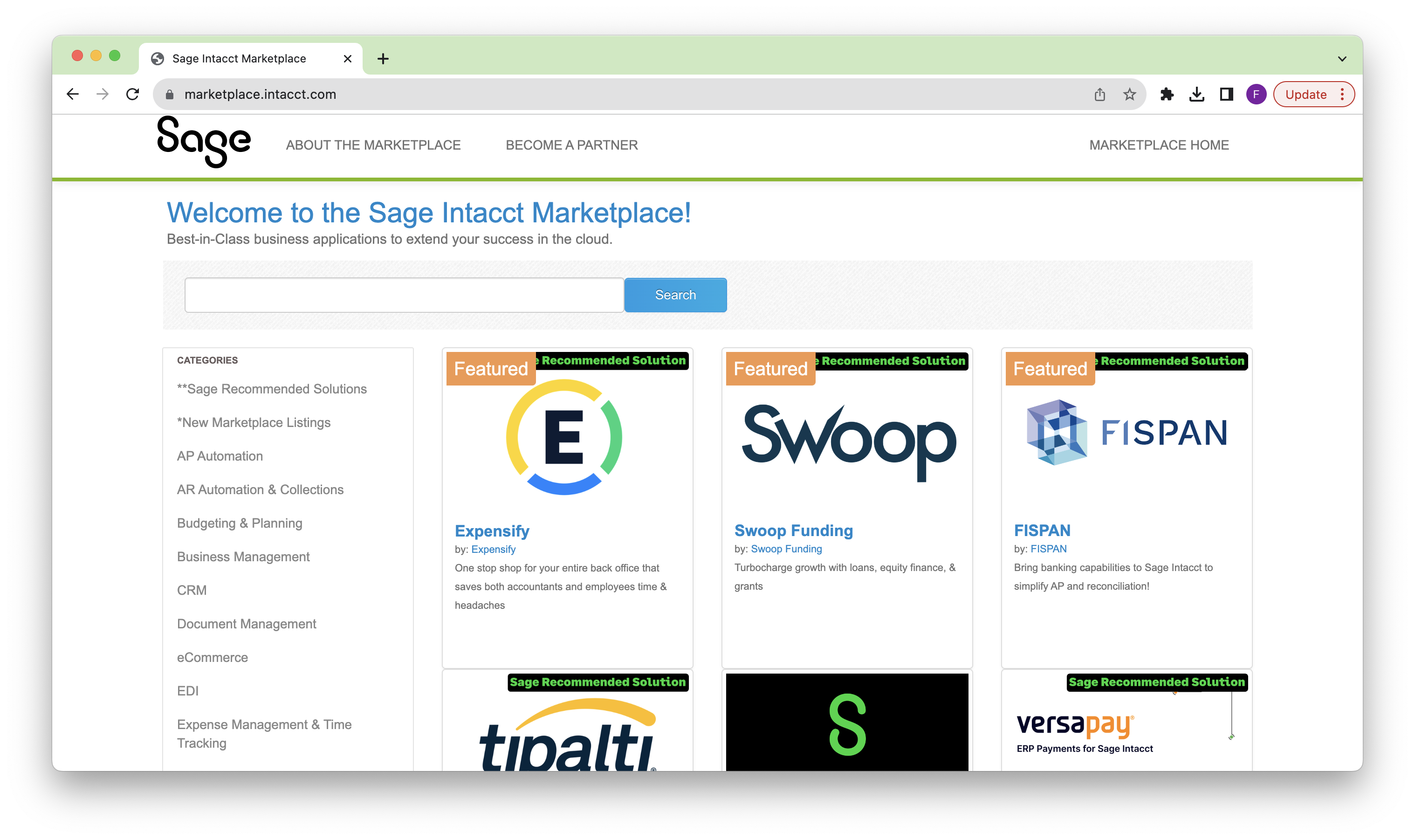 Sage Intacct Marketplace